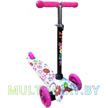 Самокат 21st Scooter Mini PK 038Z2 розовый, прозрачные колёса